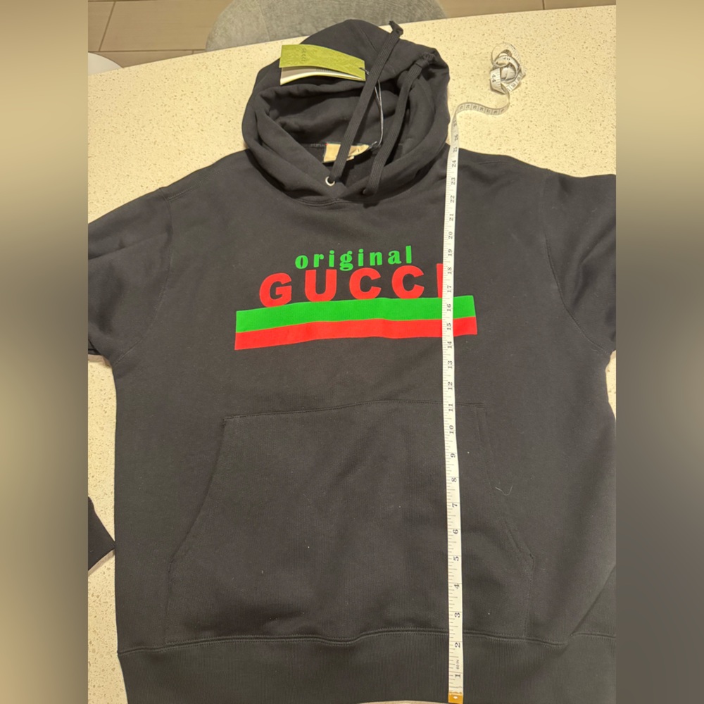 Gucci Adult Medium Web Accent Graphic Print Hoodie NWT - Picture 6 of 9